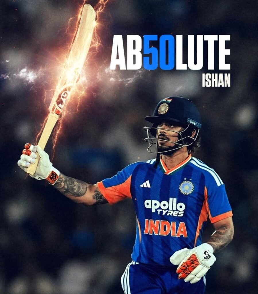 "Kisan kheton mein khada hai, haath se mitti chhu raha hai aur upar ki taraf dekh raha hai, bhavishya ke sapne sochta hua."